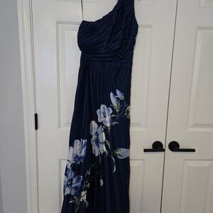 Abercrombie & Fitch Navy One-Shoulder Floral Maxi Dress